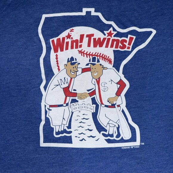 Men's Minnesota Twins MLB Homage Blue Tshirt Size XLarge - Picture 3 of 7